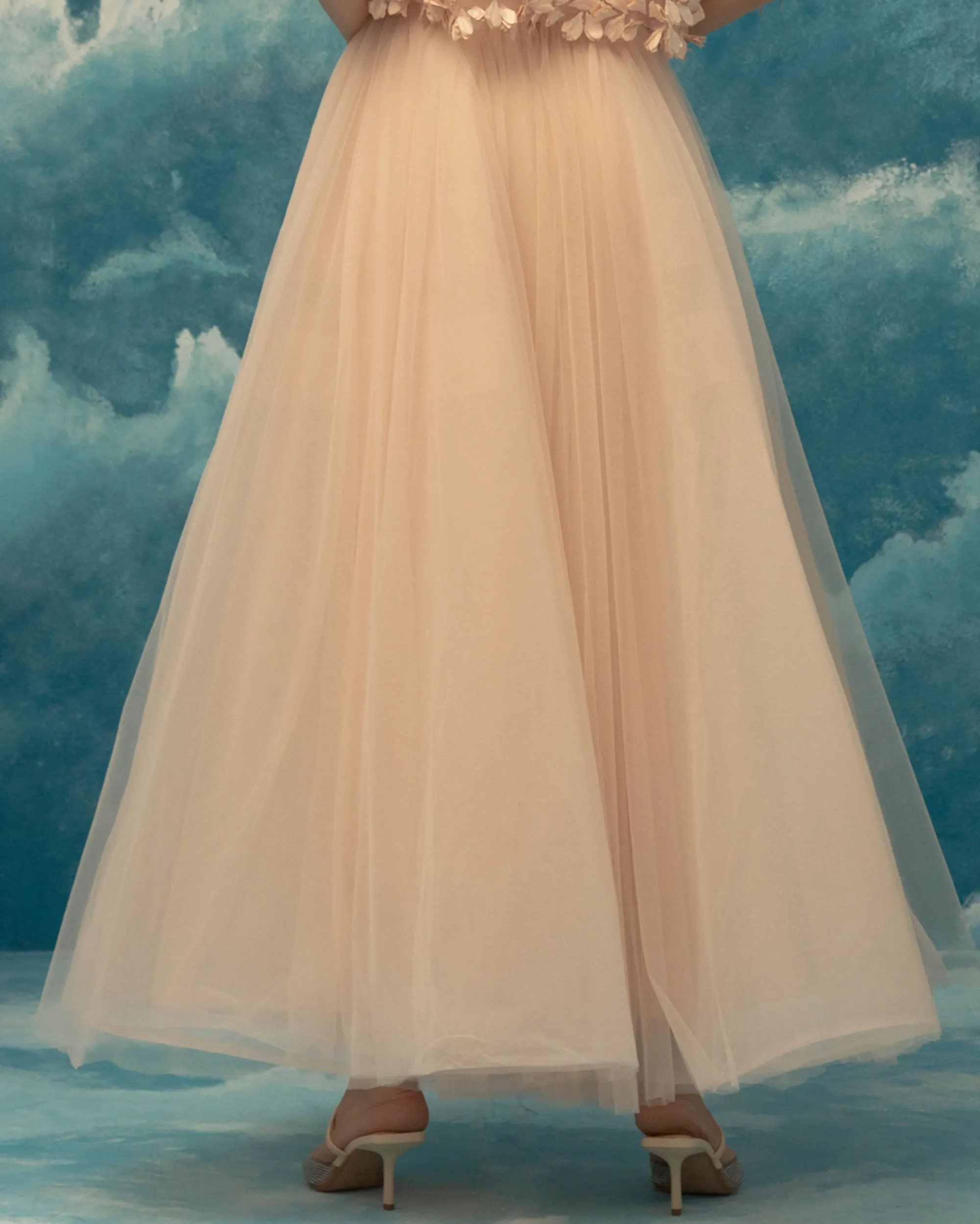 A-Cut Midi Tulle Skirt