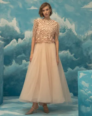 A-Cut Midi Tulle Skirt
