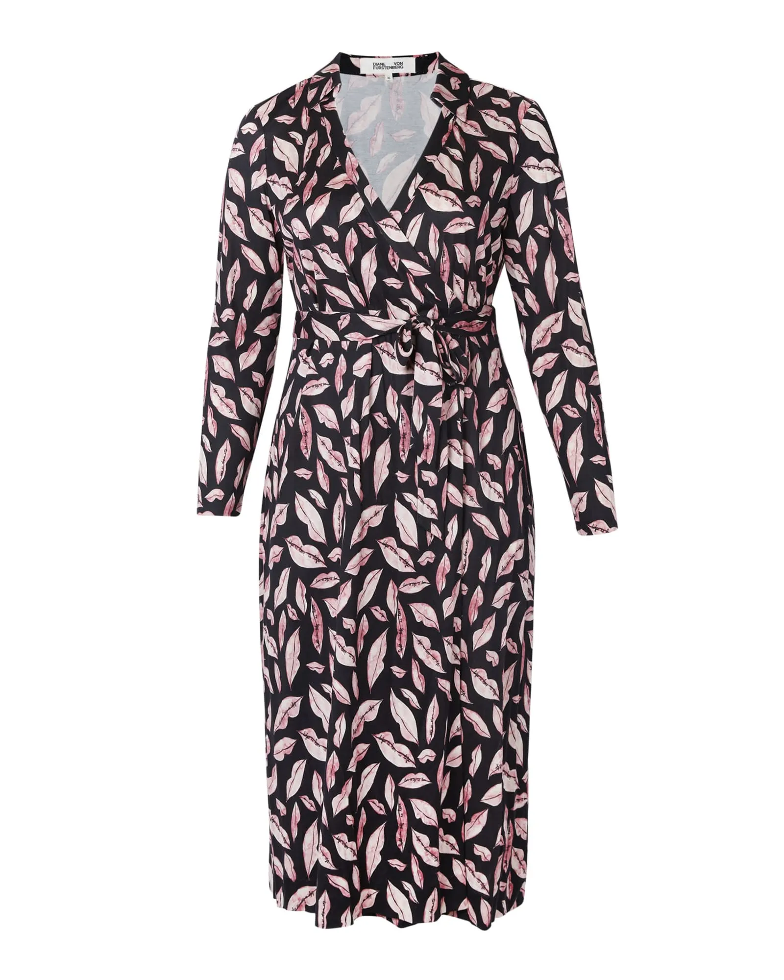 Abigail Long Sleeve Midi Wrap Dress | Lips