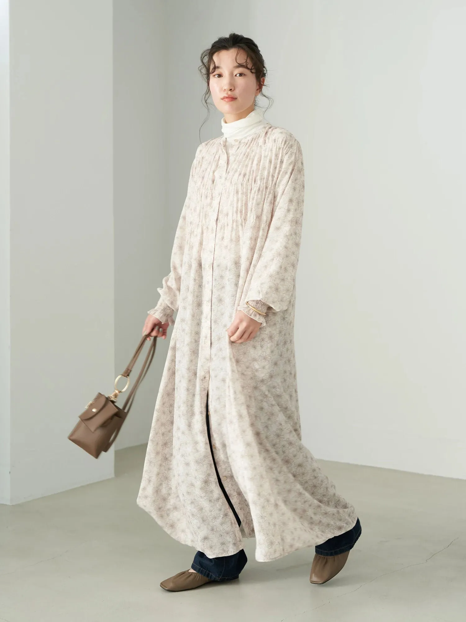 Aira Shirring Gather Dress