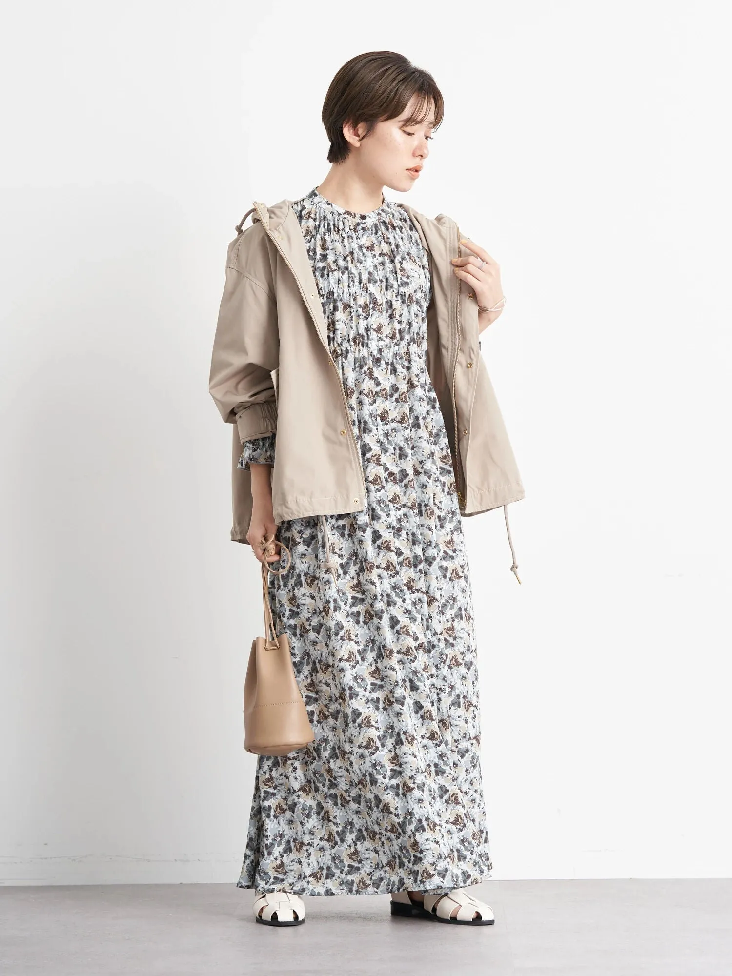 Aira Shirring Gather Dress