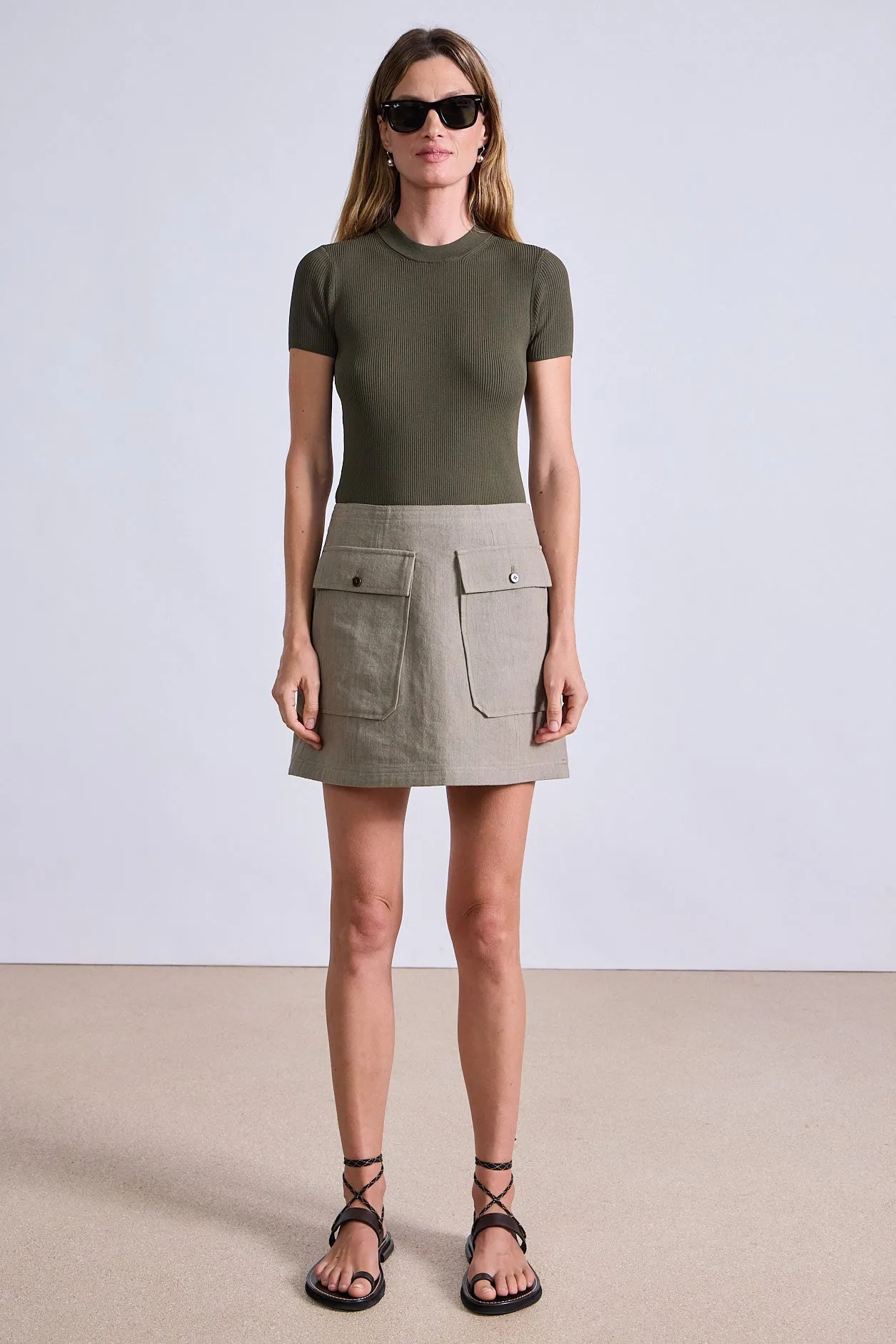 Chi Mini Skirt in Moss