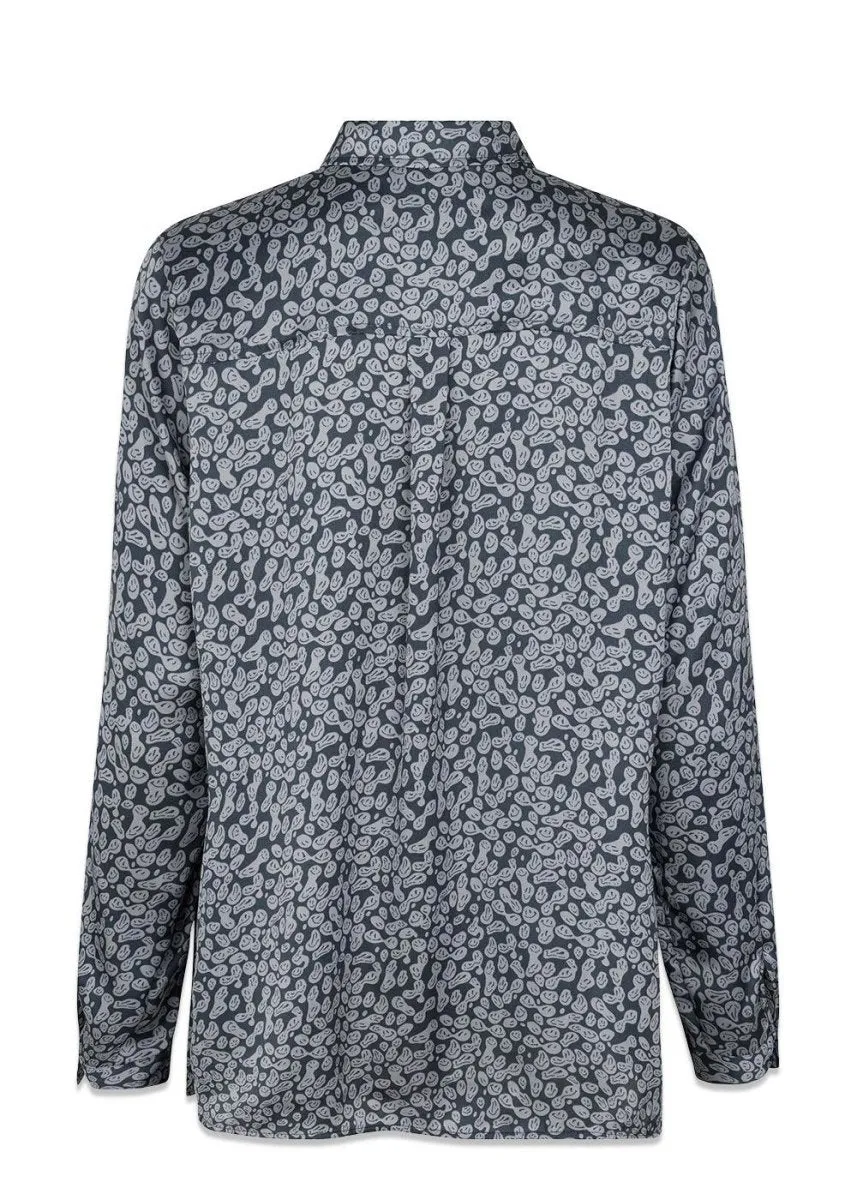ClarkeMD print shirt - Blue Smiley