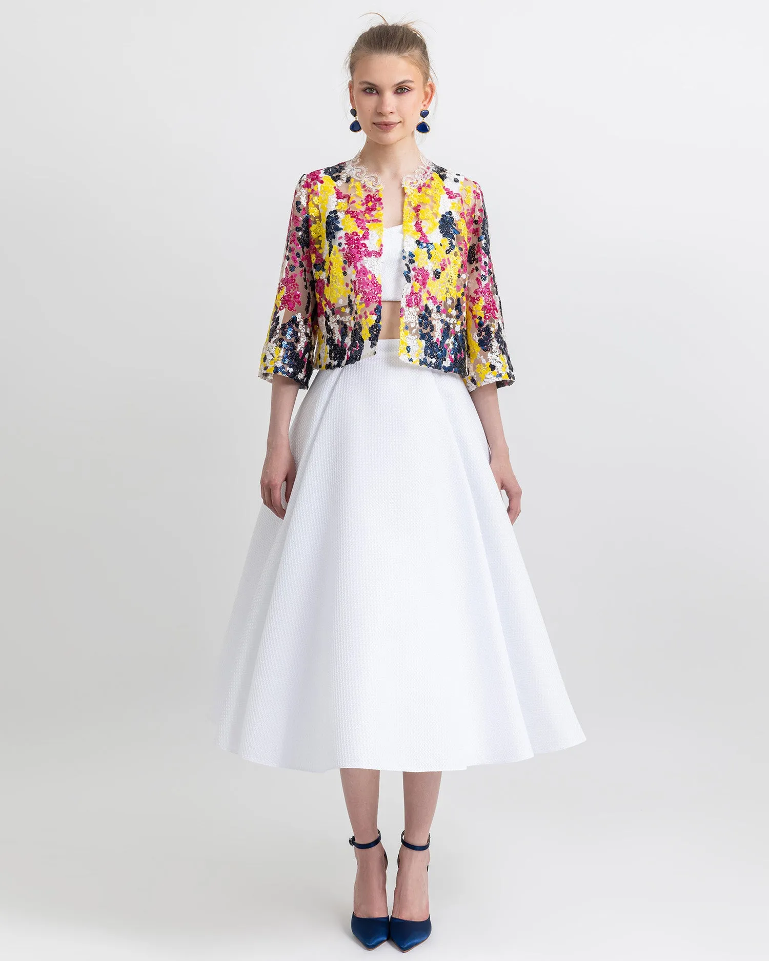 Flared White Skirt