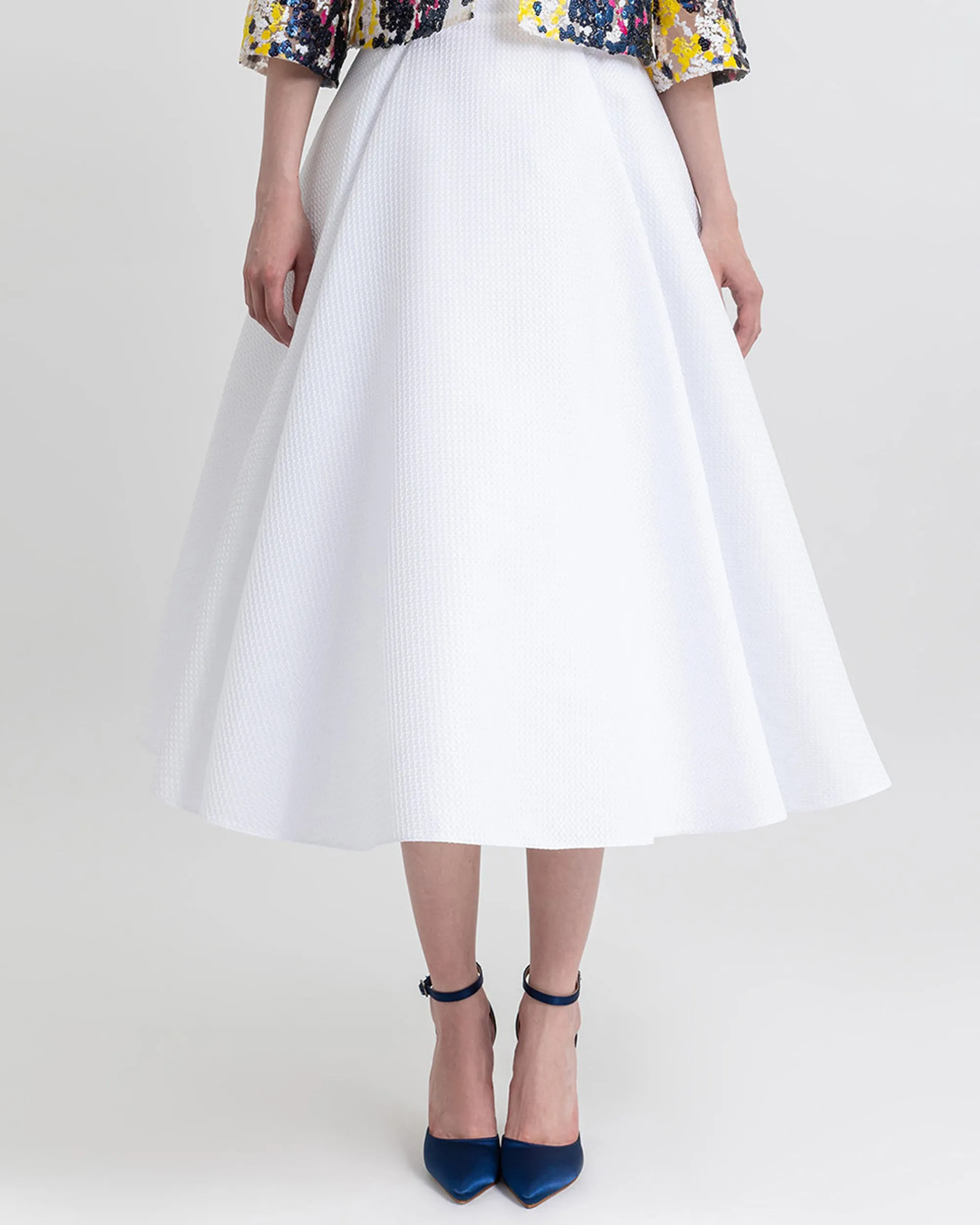 Flared White Skirt