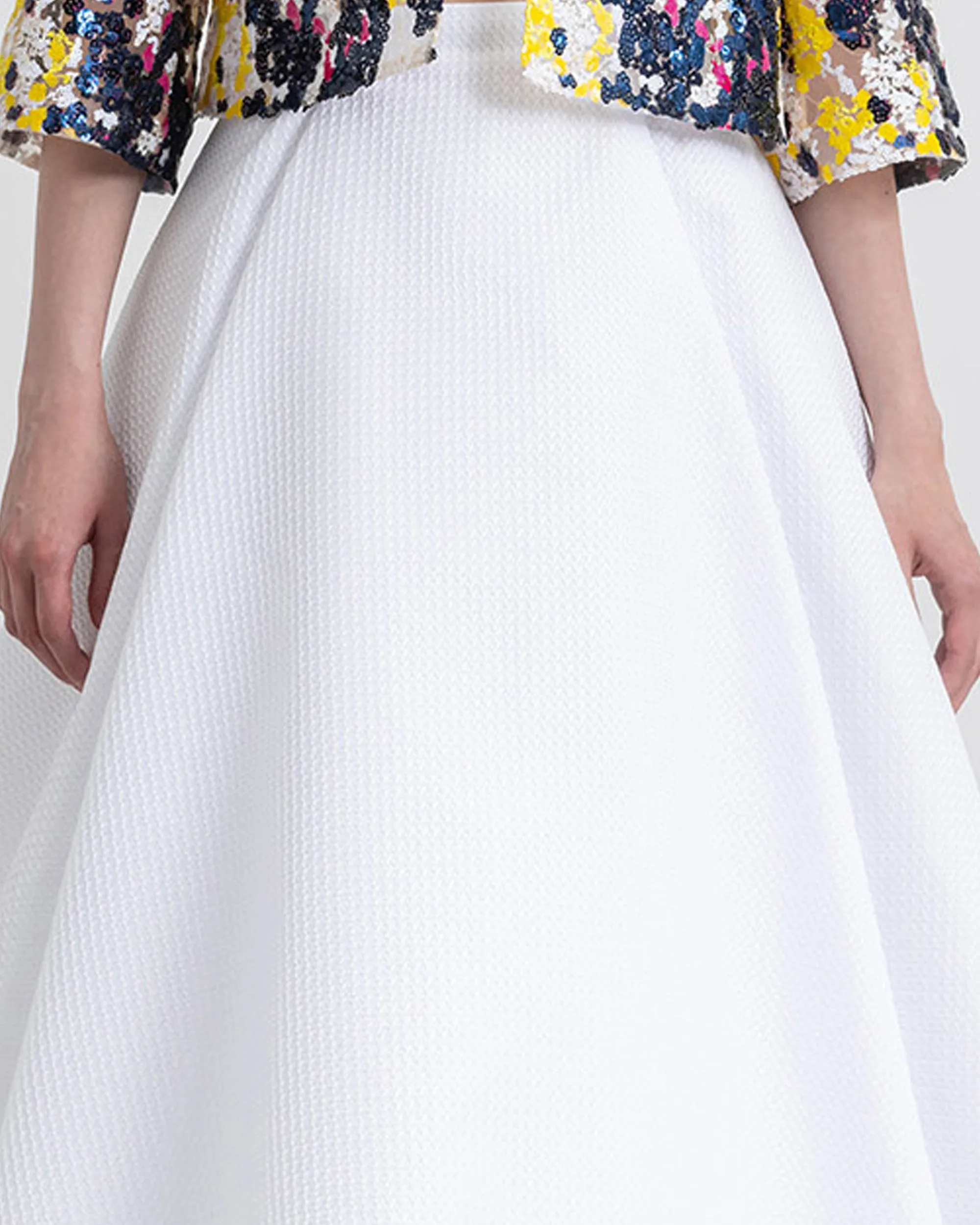 Flared White Skirt