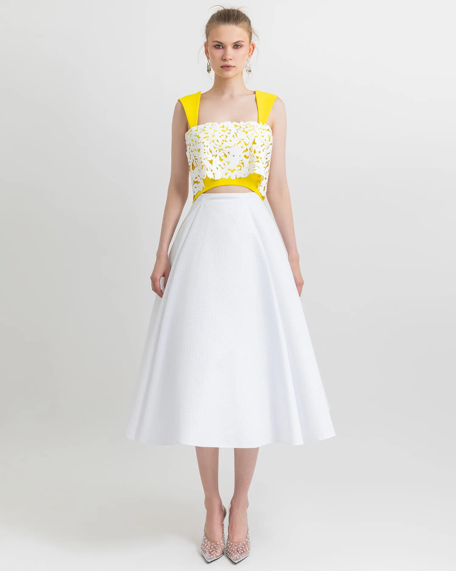 Flared White Skirt