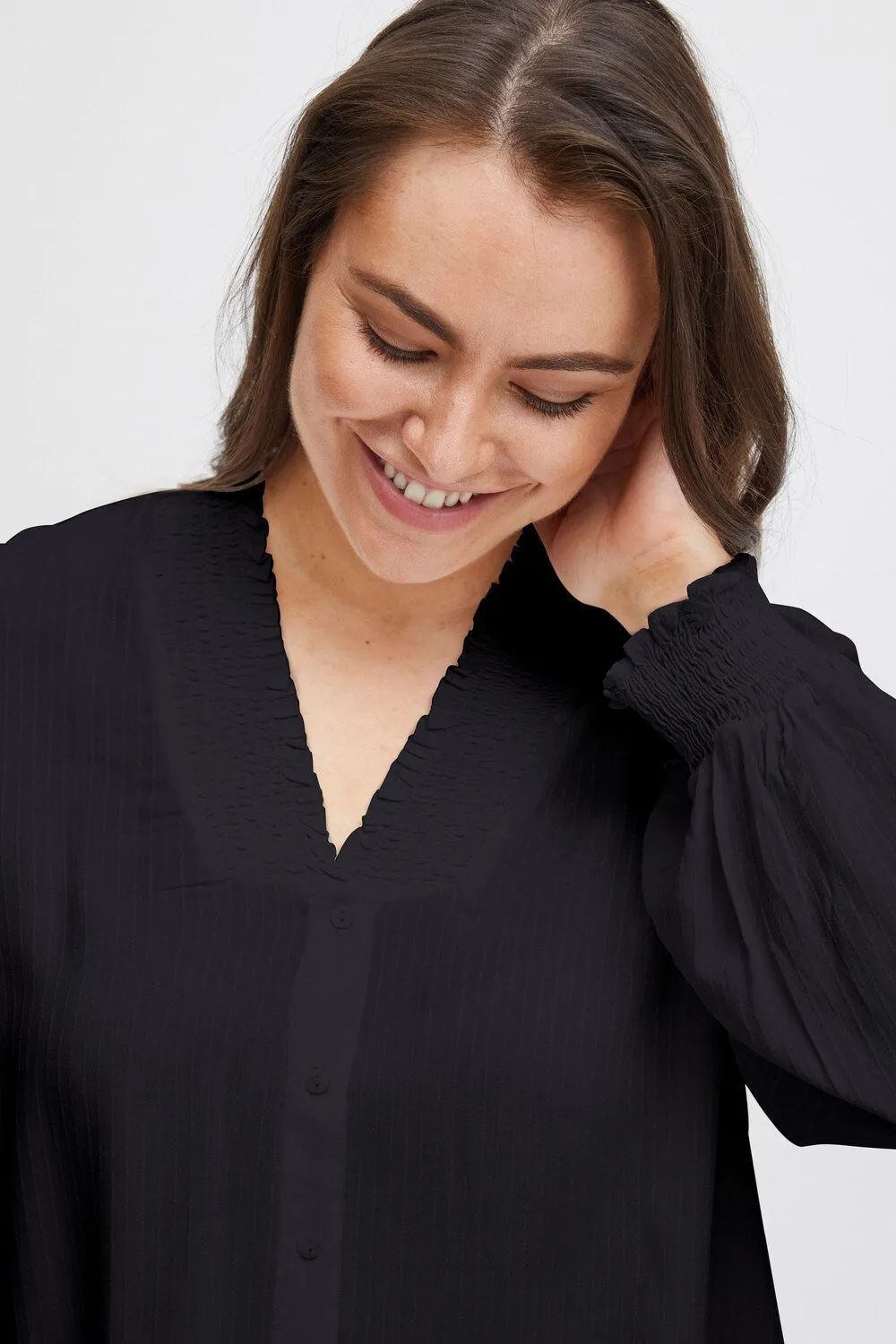 Fransa Curve Amber blouse, black