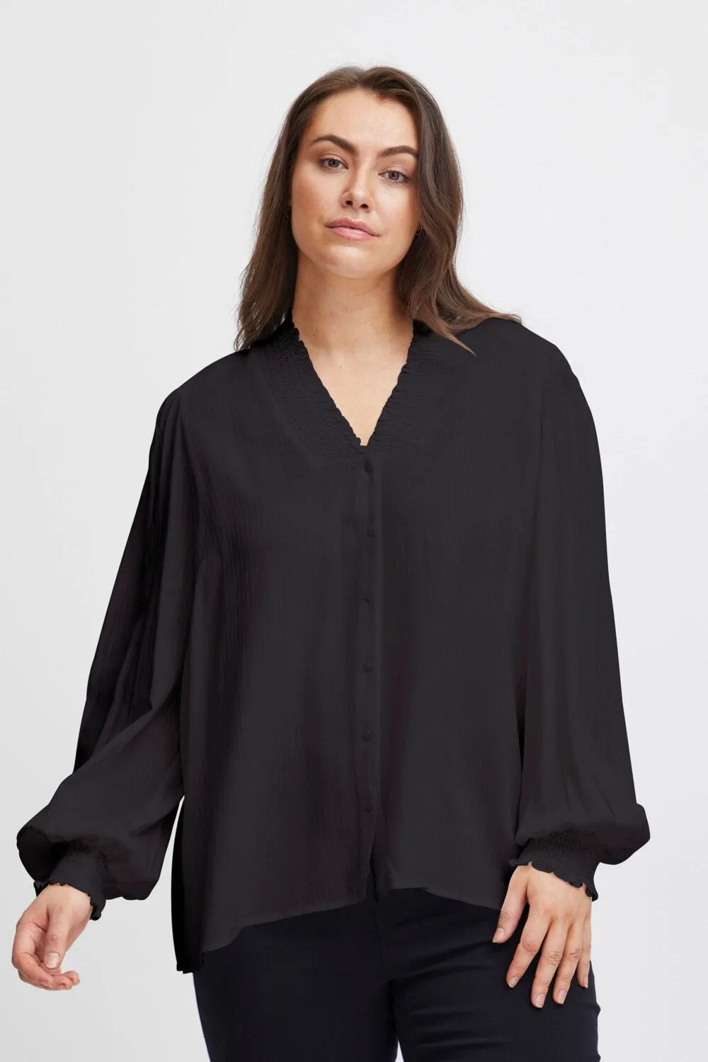 Fransa Curve Amber blouse, black