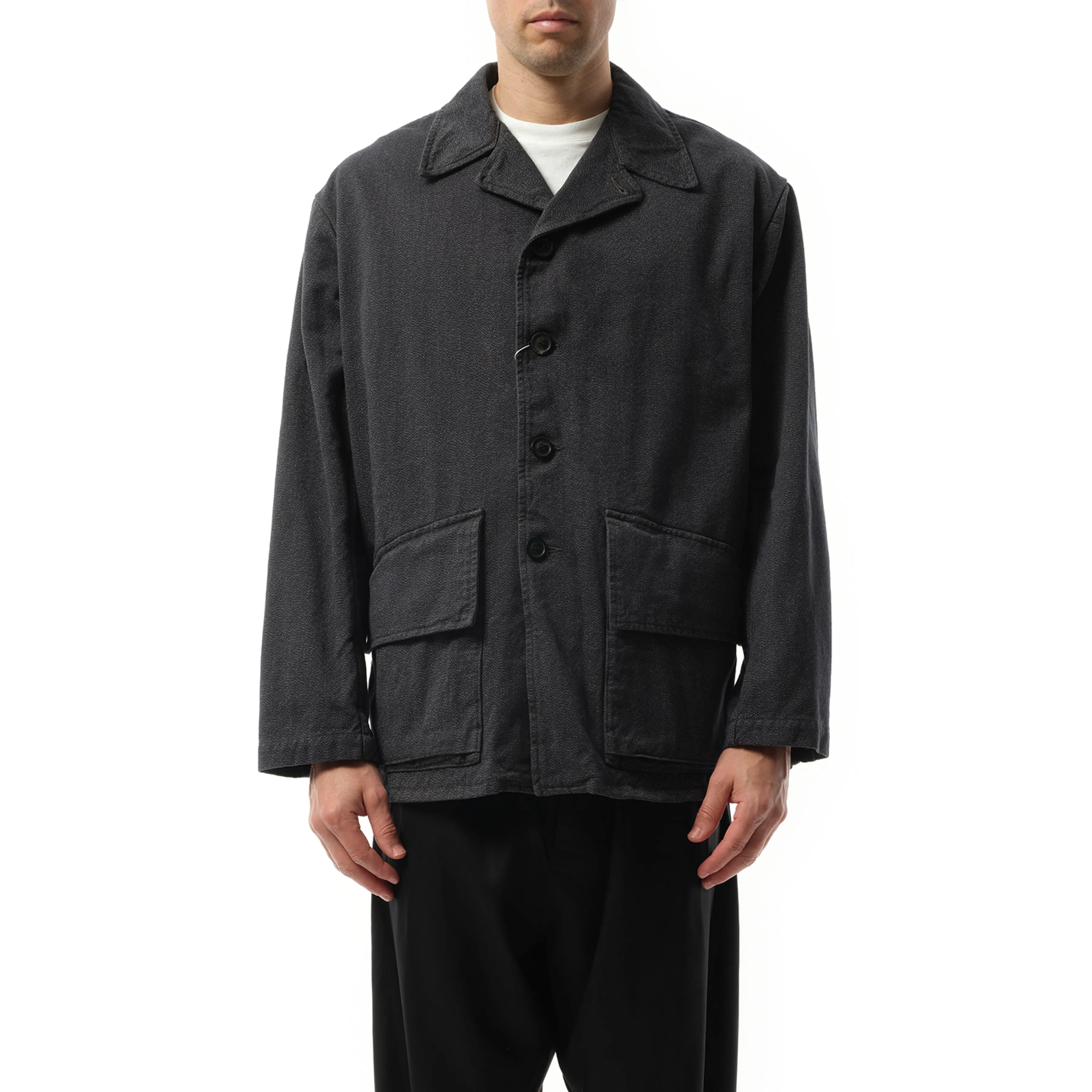 Heavy Cotton Sports Jacket in Charcoal Melange