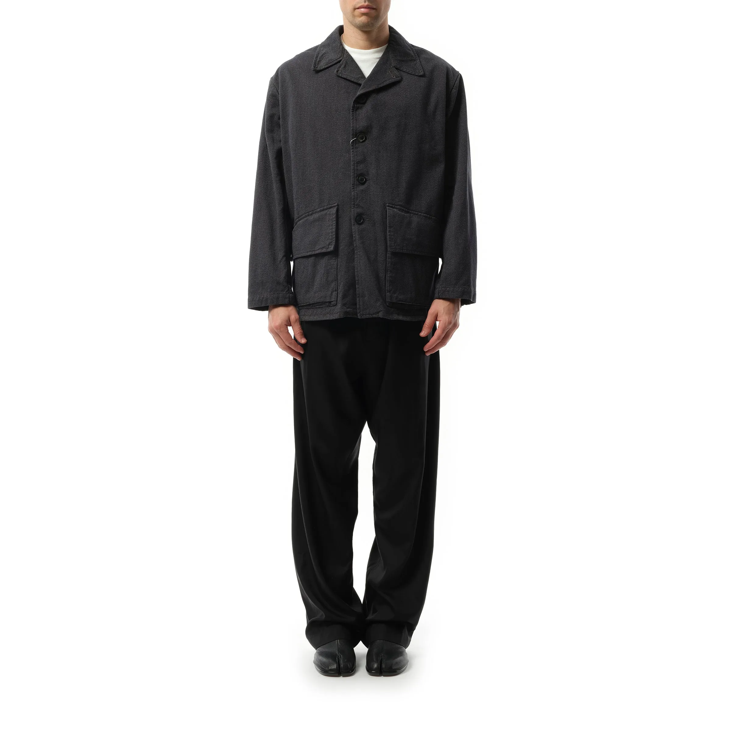 Heavy Cotton Sports Jacket in Charcoal Melange