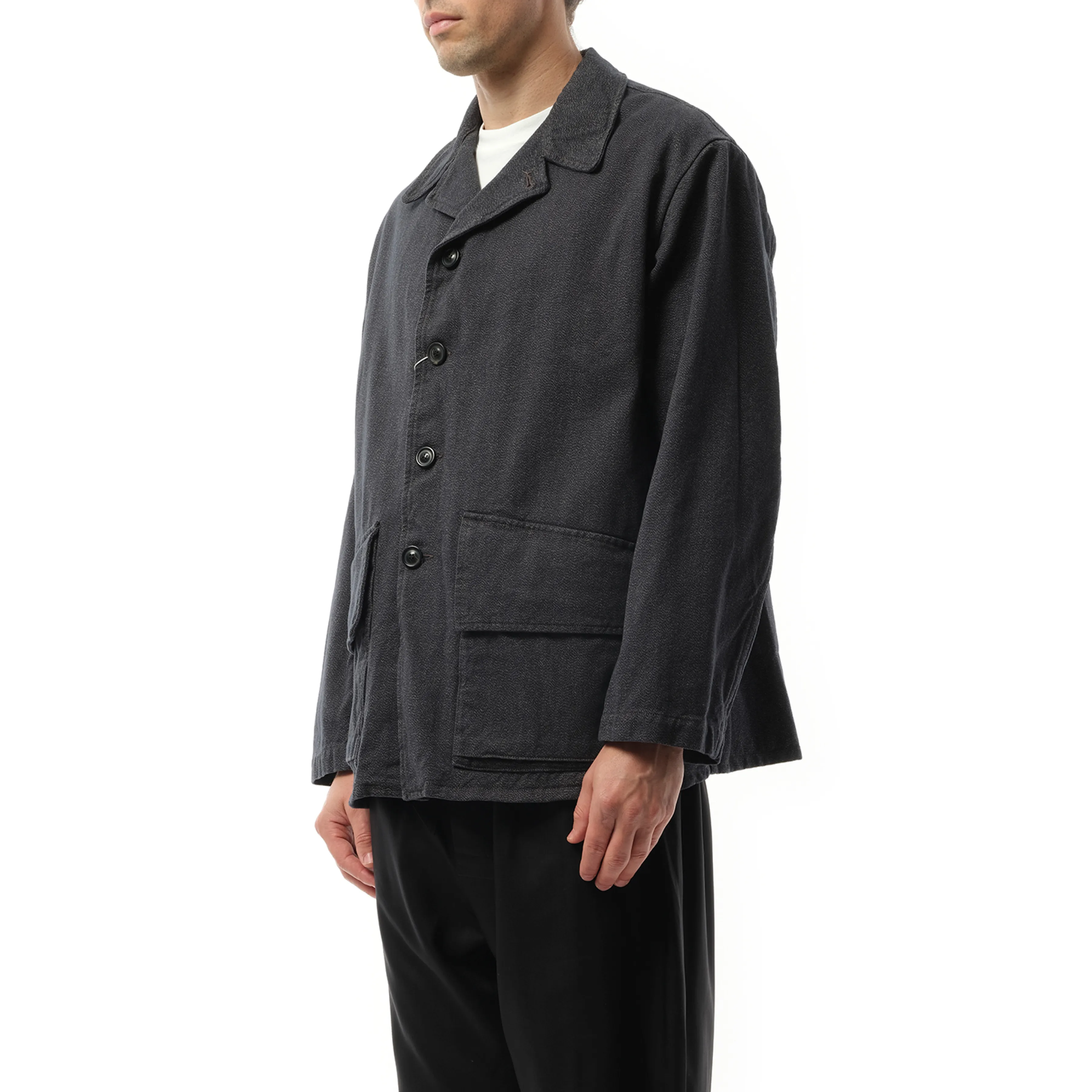 Heavy Cotton Sports Jacket in Charcoal Melange