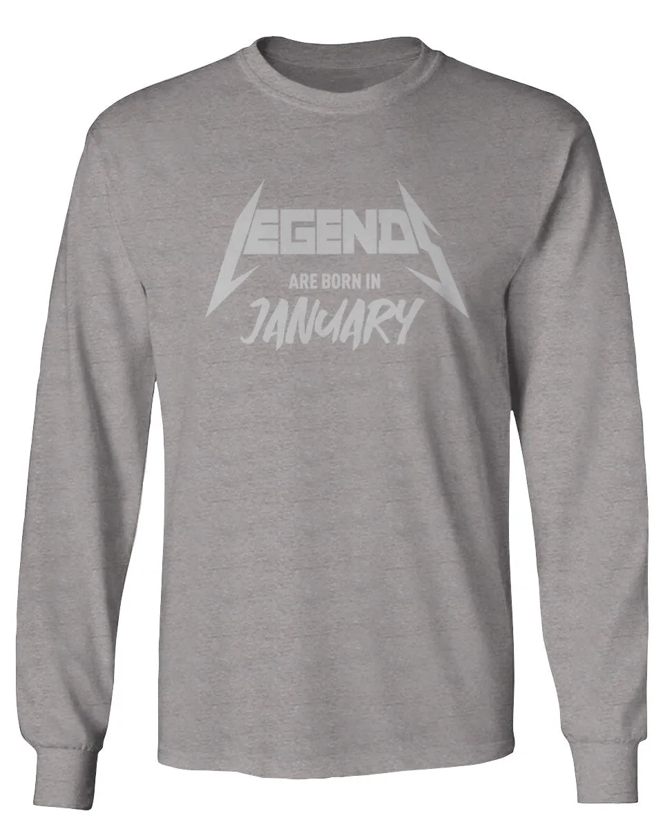 The Best Birthday Gift Legends are Born in January mens Long sleeve t shirt