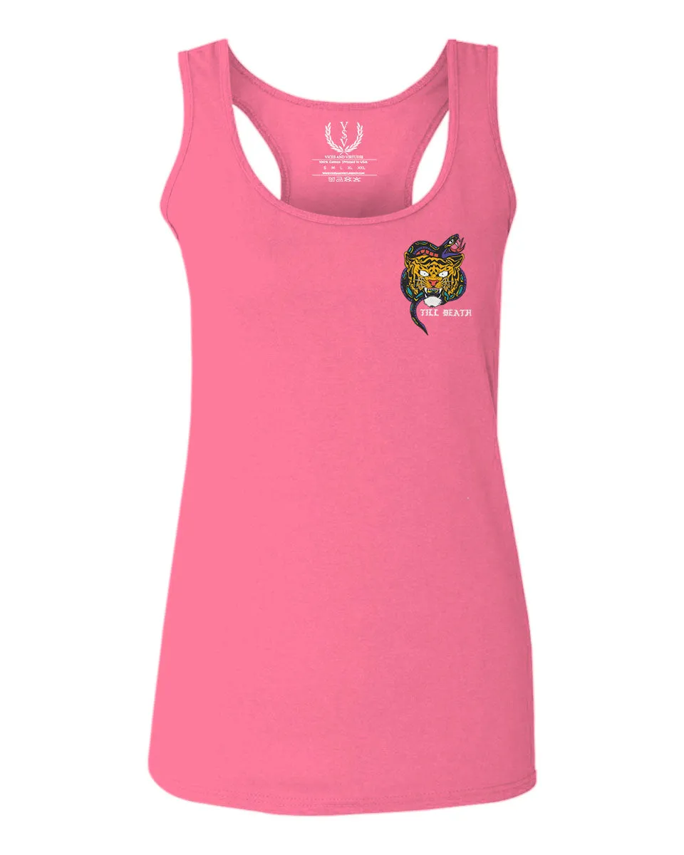 Tiger Graphic Traditional Japanese Till Death Good Vibes Obei Society  women's Tank Top sleeveless Racerback